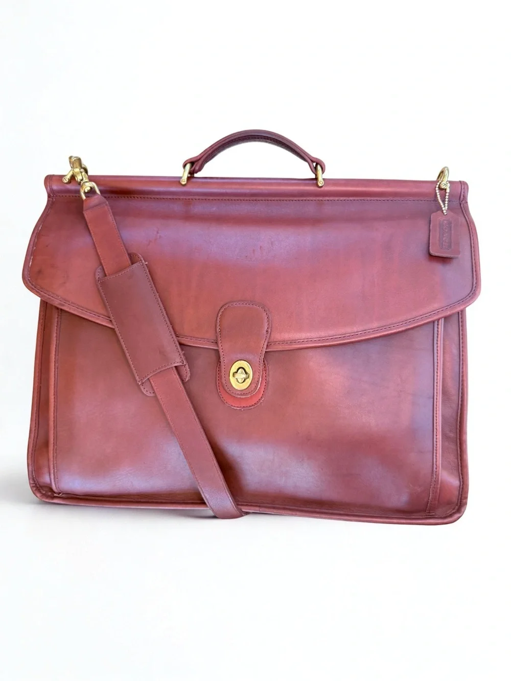 Vintage Coach Beekman Briefcase 5266 Rare Burgundy Leather Messenger Bag USA